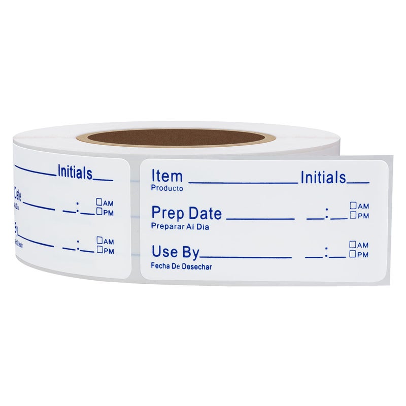 Hybsk 500pcs Freezer Labels for Food Storage Removable FIFO Use by Food Preparation Stickers Prep Date 1 x 2 Inch Labels (Dark Blue Font) - Image 4